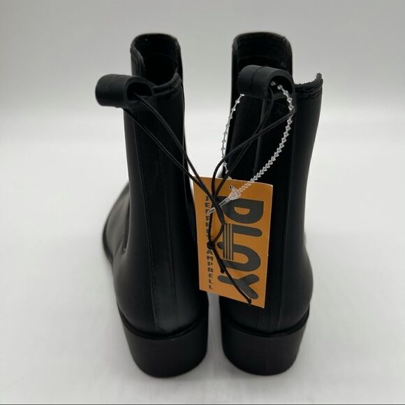 NWT Jeffrey Campbell PLAY Black Matte Rubber Ankle Boots Size 7 - Picture 6 of 10